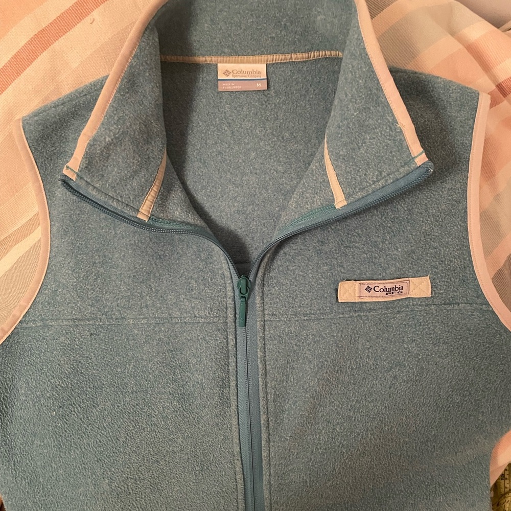 Columbia Blue Fleece Vest Size Medium